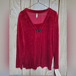 White Stag Burgundy Velvet Cardigan & Cami Set, (Size M)